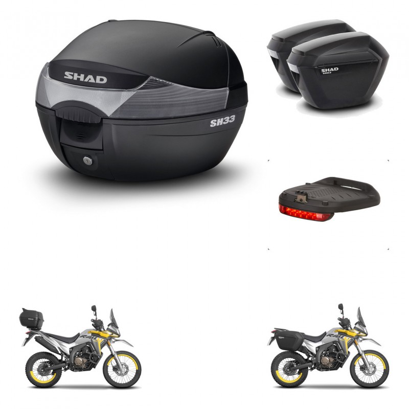 SHAD Maletas sh23 + soporte montaje baul SH33 accesorios KIT-473520