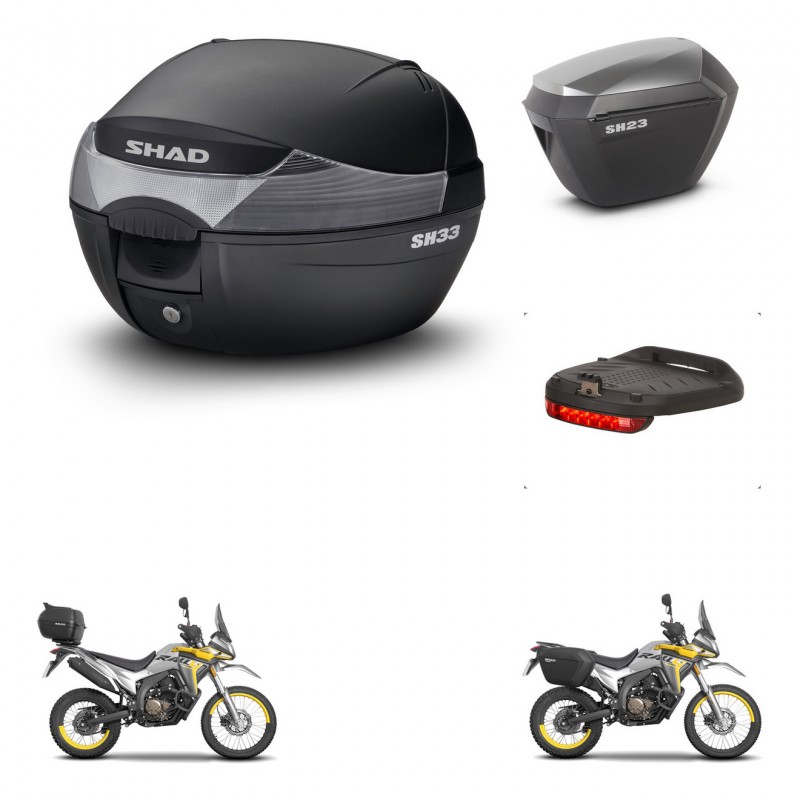 SHAD Maletas sh23 alu + soporte montaje baul SH33 accesorios KIT-473521