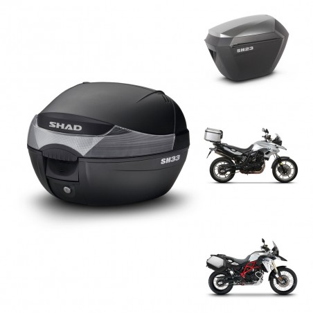 SHAD SH23 alu suitcases + mounting bracket SH33 trunk KIT-473531