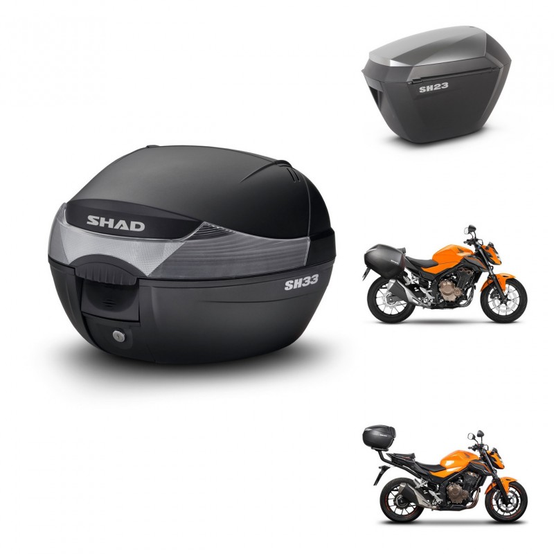 SHAD Maletas sh23 alu + soporte montaje baul SH33 KIT-473553