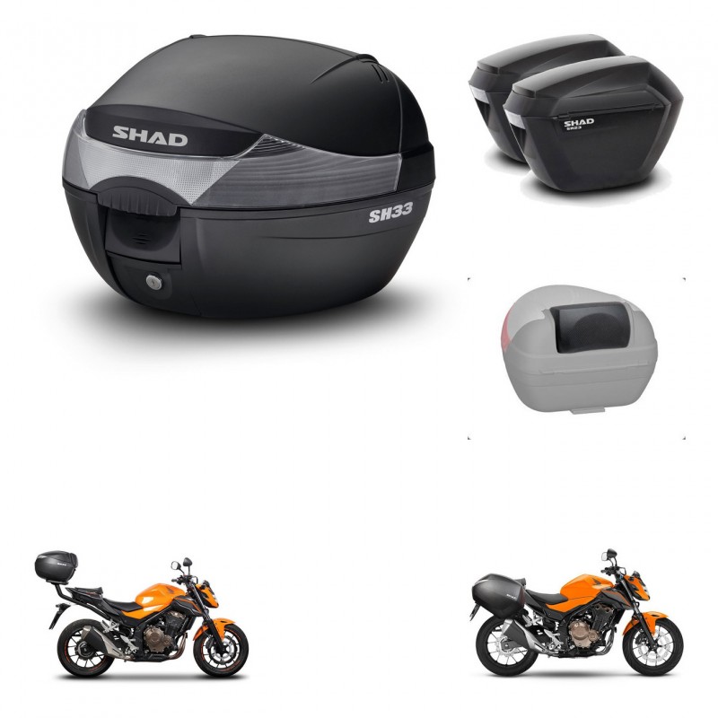 SHAD Maletas sh23 + soporte montaje baul SH33 accesorios KIT-473554