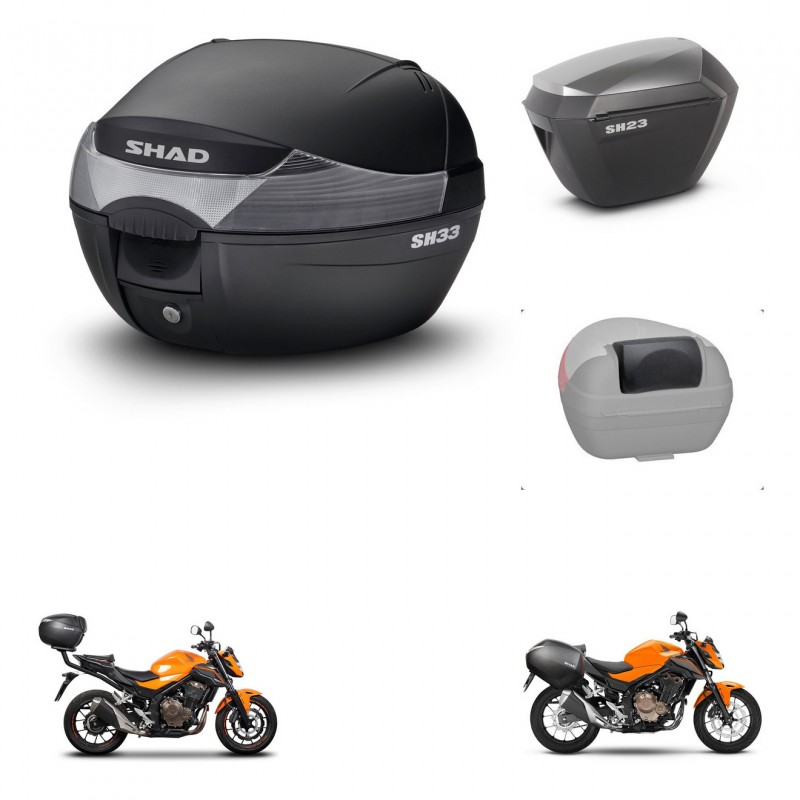 SHAD Maletas sh23 alu + soporte montaje baul SH33 accesorios KIT-473555