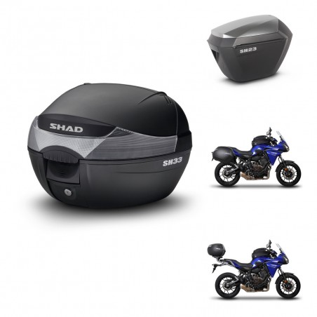 SHAD SH23 alu suitcases + mounting bracket SH33 trunk KIT-473561