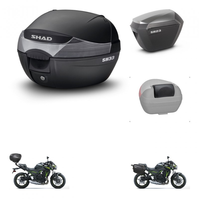 SHAD Maletas sh23 alu + soporte montaje baul SH33 accesorios KIT-473567