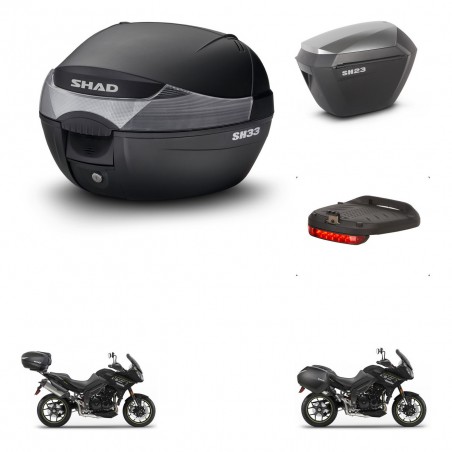 SHAD Maletas sh23 alu + soporte montaje baul SH33 accesorios KIT-473571