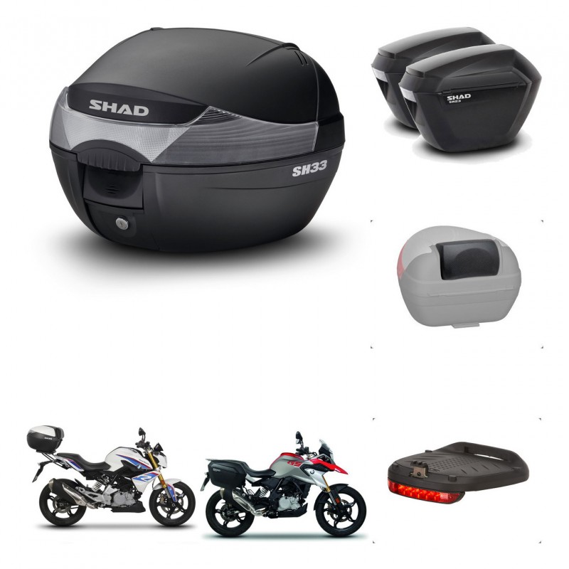 SHAD Maletas sh23 + soporte montaje baul SH33 accesorios KIT-473590