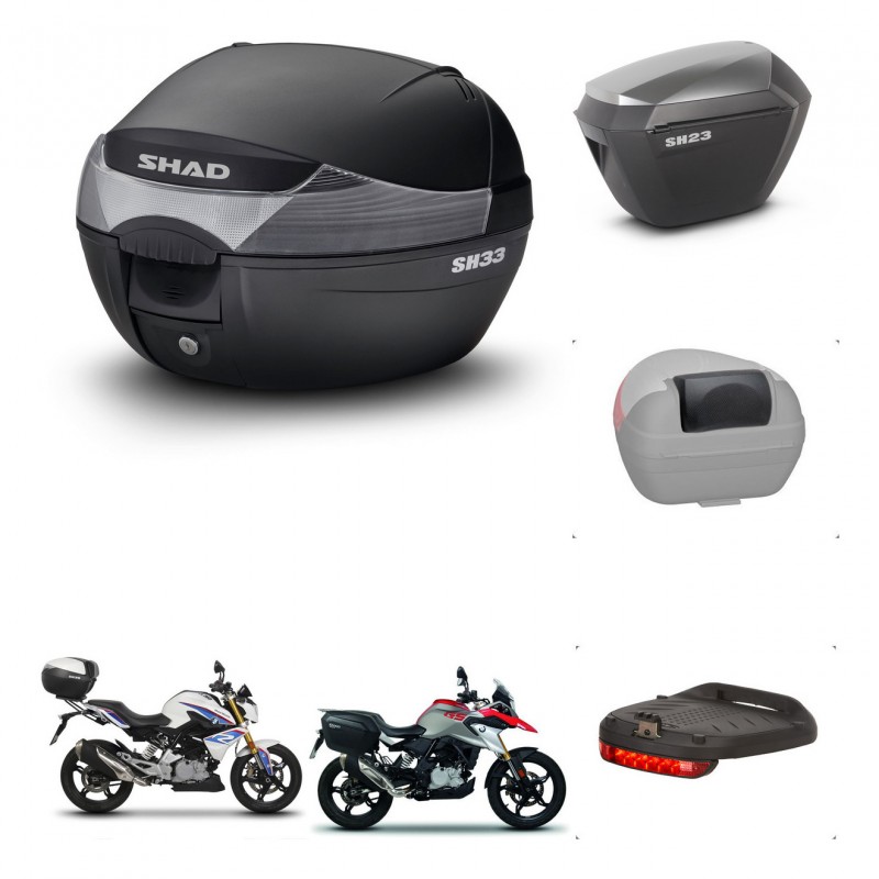SHAD Maletas sh23 alu + soporte montaje baul SH33 accesorios KIT-473591