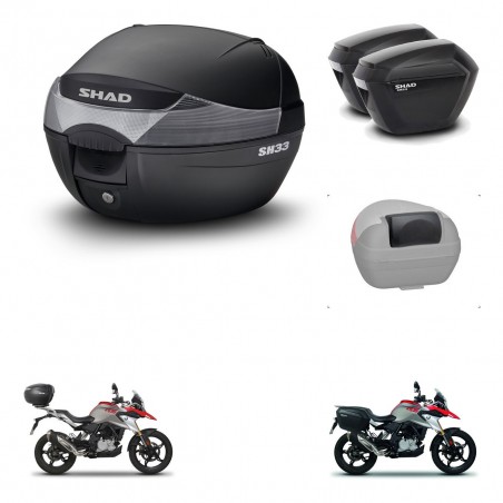 SHAD Maletas sh23 + soporte montaje baul SH33 accesorios KIT-473596