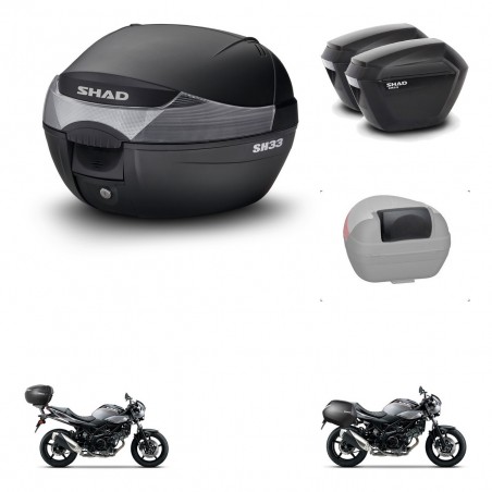 SHAD Maletas sh23 + soporte montaje baul SH33 accesorios KIT-473628