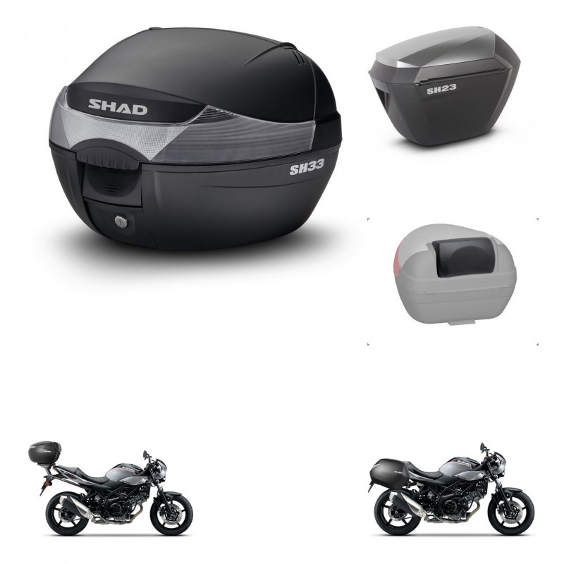 SHAD Maletas sh23 alu + soporte montaje baul SH33 accesorios KIT-473629