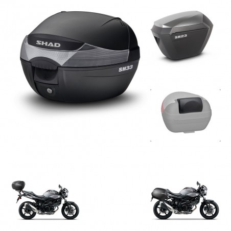 SHAD Maletas sh23 alu + soporte montaje baul SH33 accesorios KIT-473629