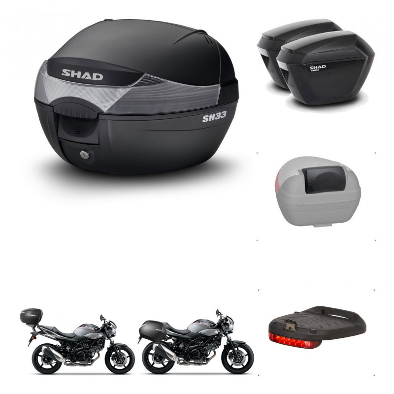 SHAD Maletas sh23 + soporte montaje baul SH33 accesorios KIT-473630