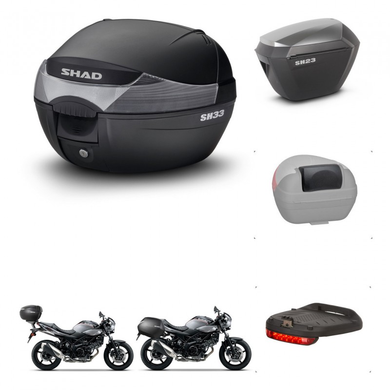 SHAD Maletas sh23 alu + soporte montaje baul SH33 accesorios KIT-473631