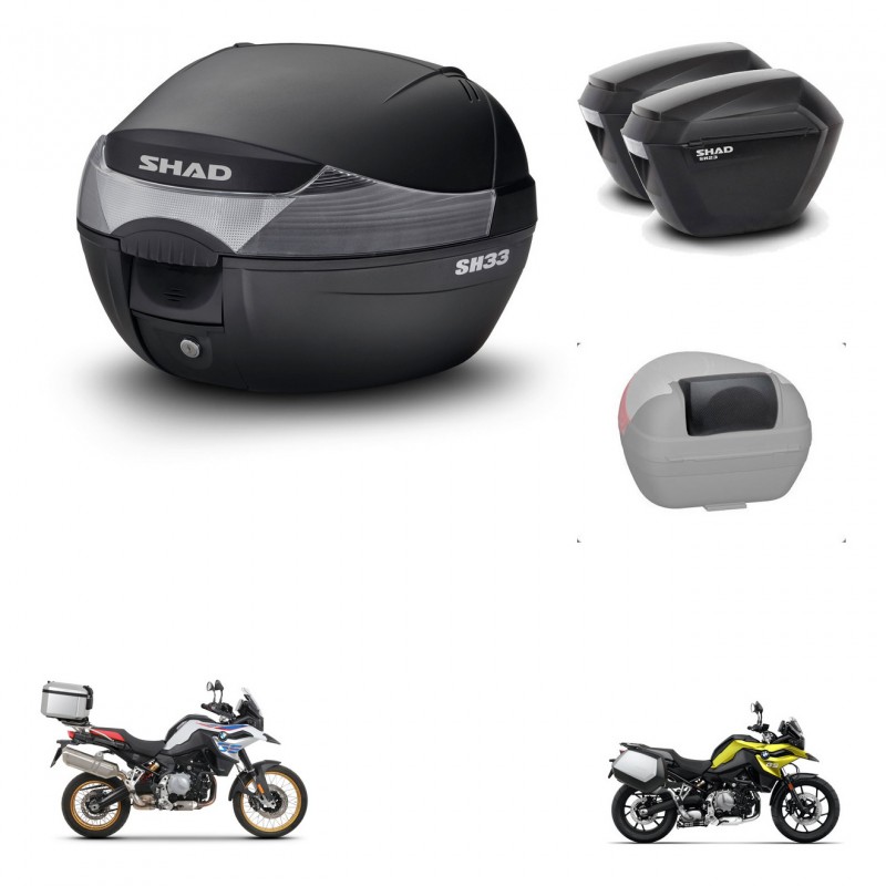 SHAD Maletas sh23 + soporte montaje baul SH33 accesorios KIT-473636