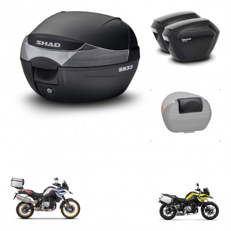 SHAD Maletas sh23 + soporte montaje baul SH33 accesorios KIT-473636