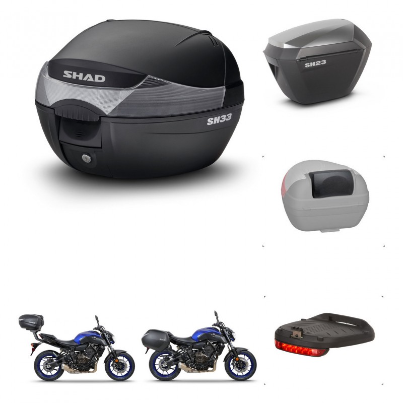SHAD Maletas sh23 alu + soporte montaje baul SH33 accesorios KIT-473647
