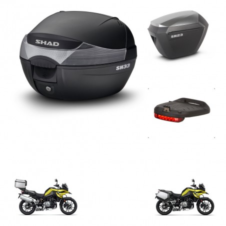 SHAD Maletas sh23 alu + soporte montaje baul SH33 accesorios KIT-473651