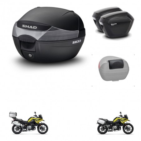 SHAD Maletas sh23 + soporte montaje baul SH33 accesorios KIT-473652