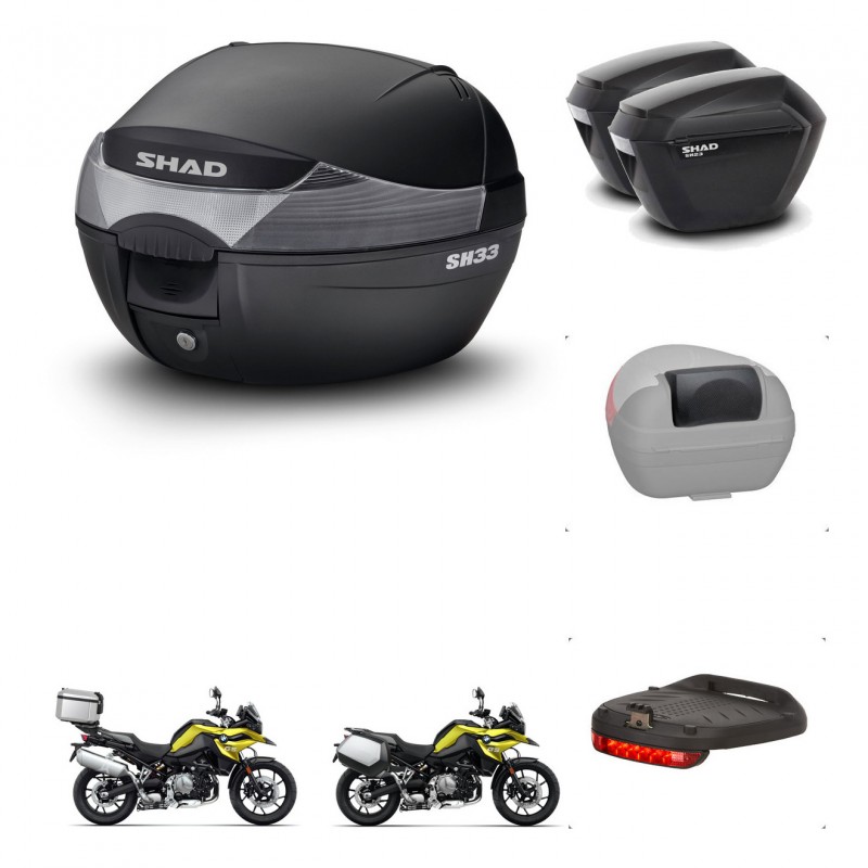 SHAD Maletas sh23 + soporte montaje baul SH33 accesorios KIT-473654