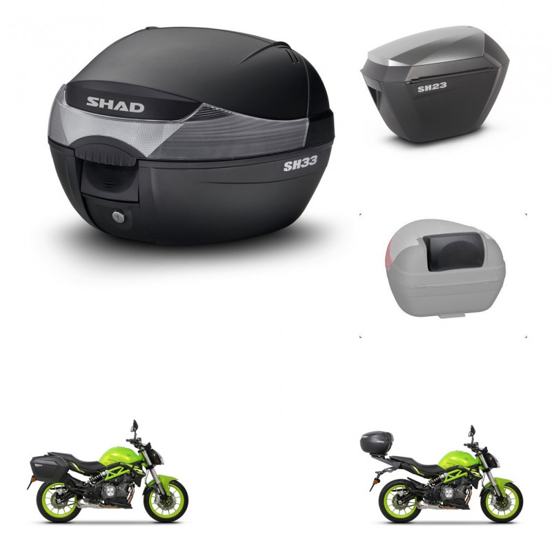 SHAD Maletas sh23 alu + soporte montaje baul SH33 accesorios KIT-473661