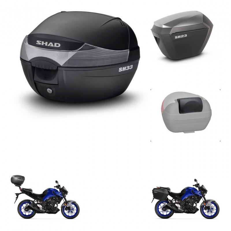 SHAD Maletas sh23 alu + soporte montaje baul SH33 accesorios KIT-473669