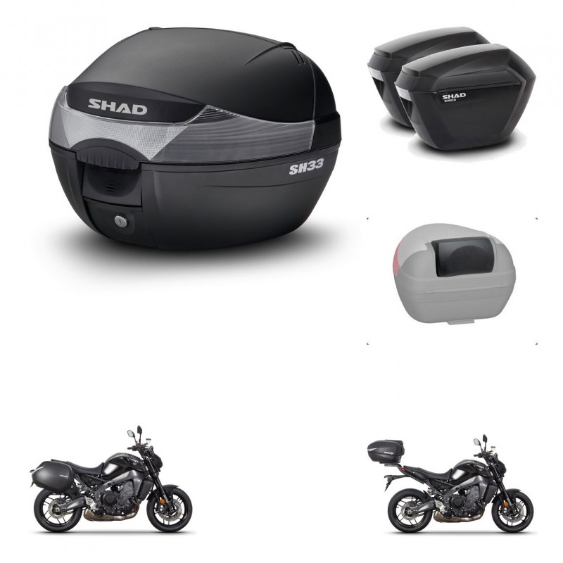 SHAD Maletas sh23 + soporte montaje baul SH33 accesorios KIT-473676
