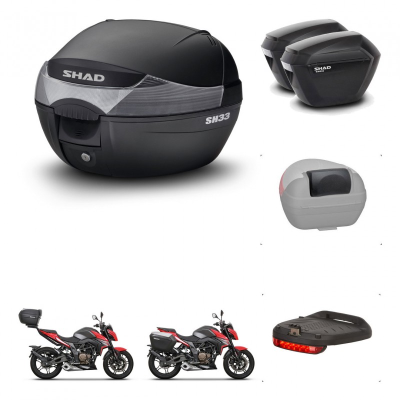 SHAD Maletas sh23 + soporte montaje baul SH33 accesorios KIT-473694