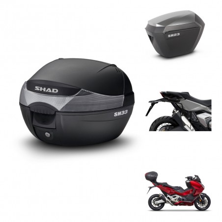 SHAD Maletas sh23 alu + soporte montaje baul SH33 KIT-473697