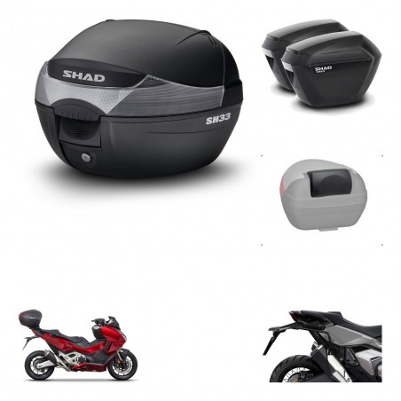 SHAD Maletas sh23 + soporte montaje baul SH33 accesorios KIT-473700