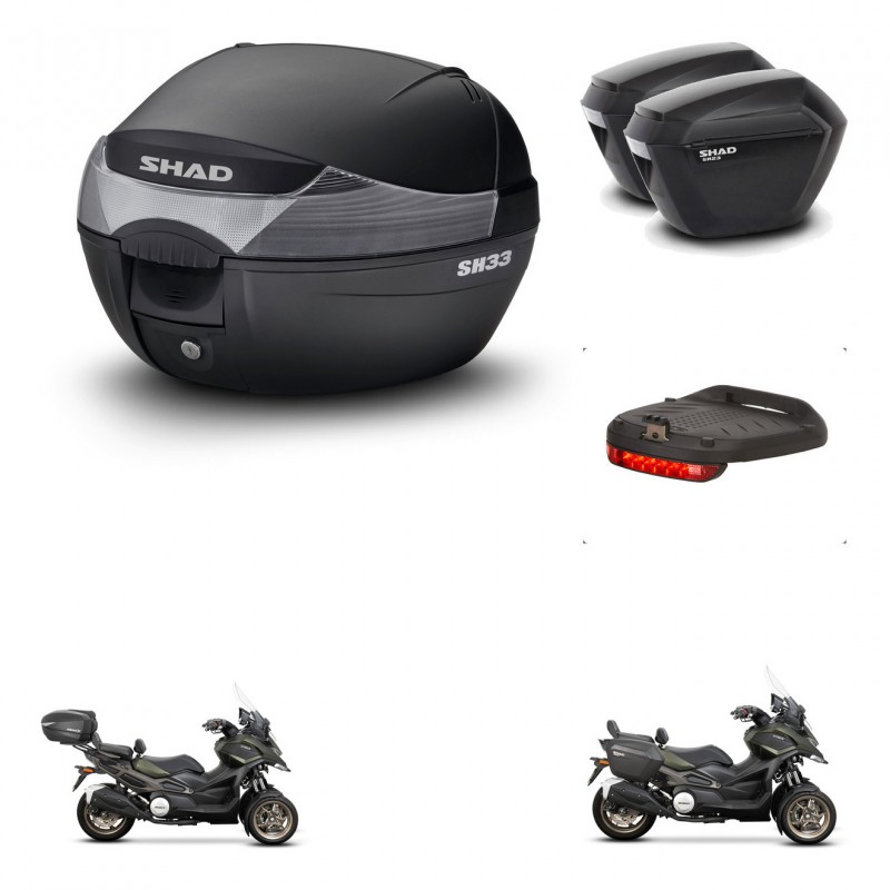 SHAD Maletas sh23 + soporte montaje baul SH33 accesorios KIT-473714