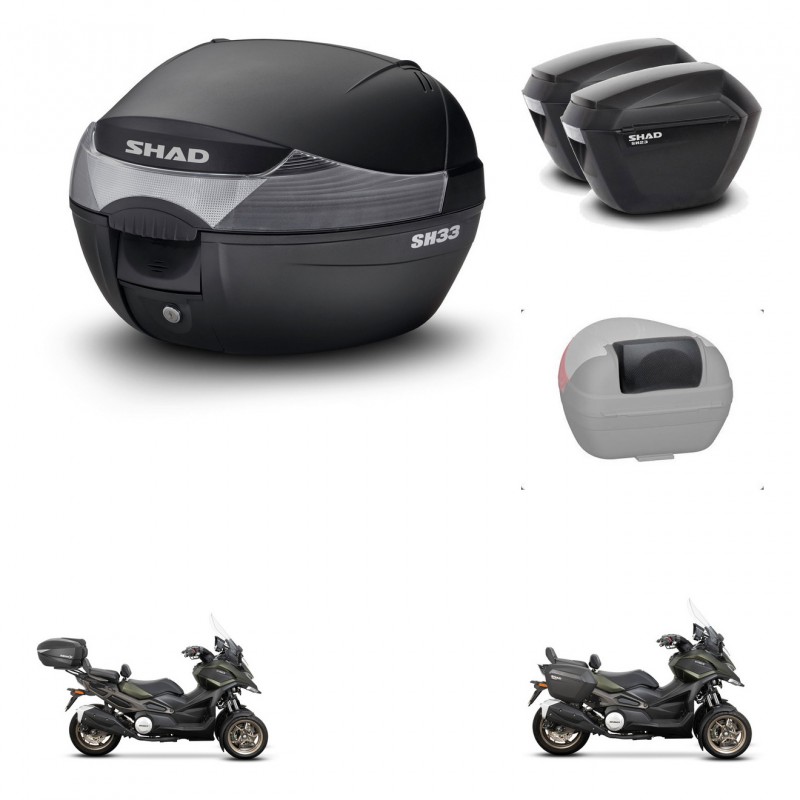 SHAD Maletas sh23 + soporte montaje baul SH33 accesorios KIT-473716