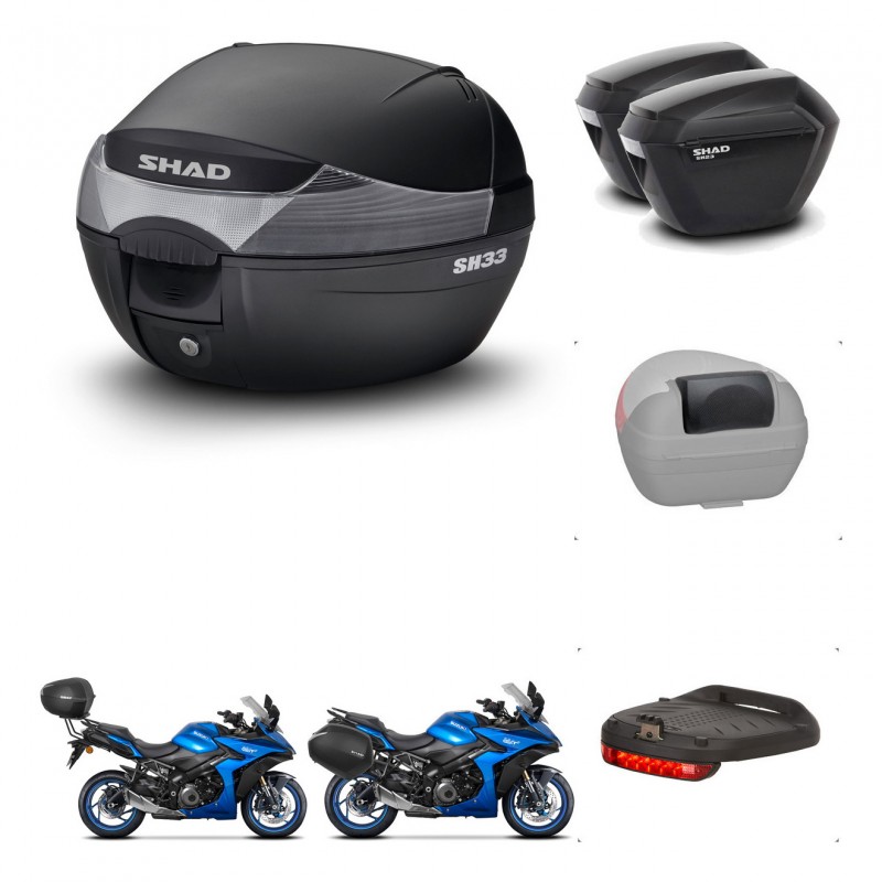 SHAD Maletas sh23 + soporte montaje baul SH33 accesorios KIT-473726