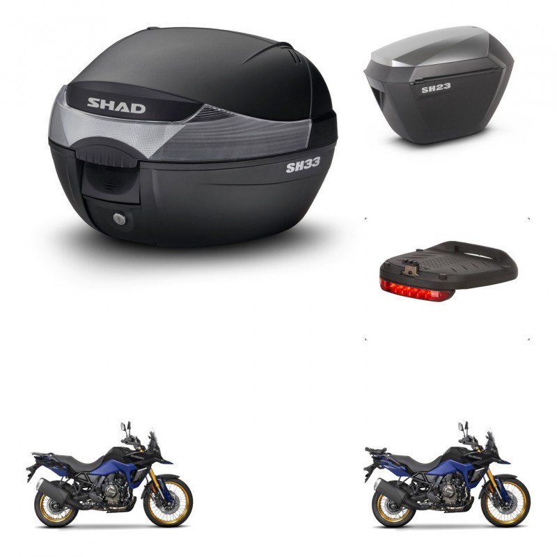 SHAD Maletas sh23 alu + soporte montaje baul SH33 accesorios KIT-473755