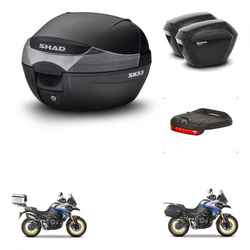 SHAD Maletas sh23 + soporte montaje baul SH33 accesorios KIT-473778