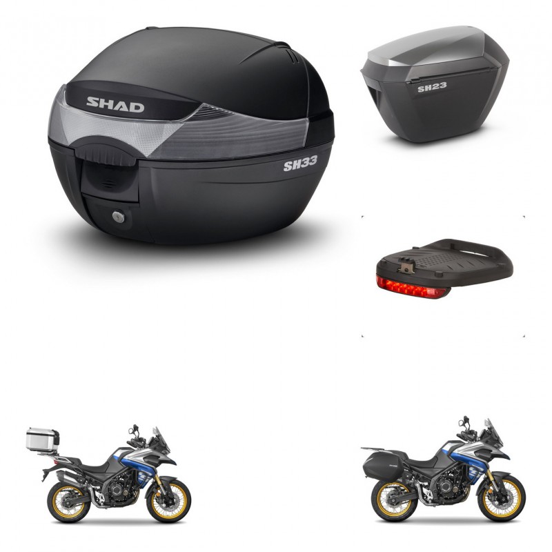 SHAD SH23 alu suitcases + mounting bracket SH33 trunk accessories KIT-473779