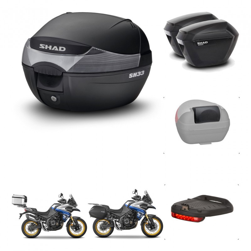 SHAD Maletas sh23 + soporte montaje baul SH33 accesorios KIT-473782