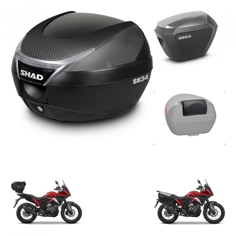 SHAD Maletas sh23 alu + soporte montaje baul SH34 accesorios KIT-473797