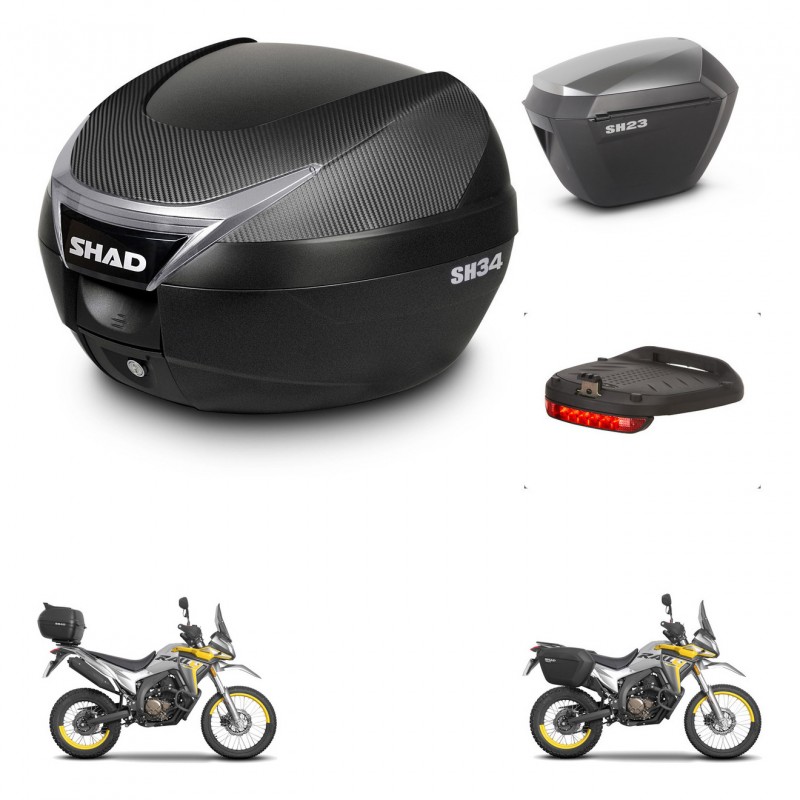 SHAD Maletas sh23 alu + soporte montaje baul SH34 accesorios KIT-473811
