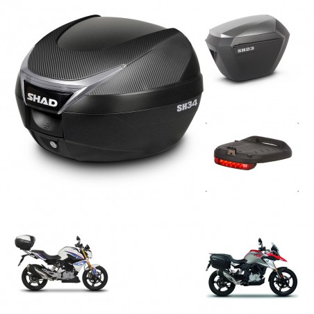 SHAD SH23 alu suitcases + mounting bracket SH34 trunk accessories KIT-473955