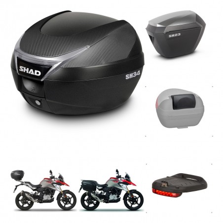 SHAD SH23 alu suitcases + mounting bracket SH34 trunk accessories KIT-473967