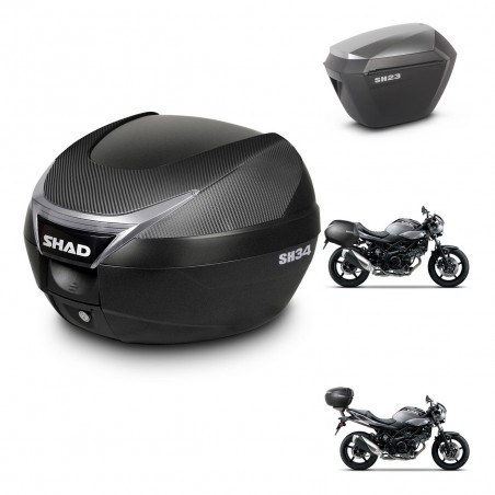 SHAD Maletas sh23 alu + soporte montaje baul SH34 KIT-473993