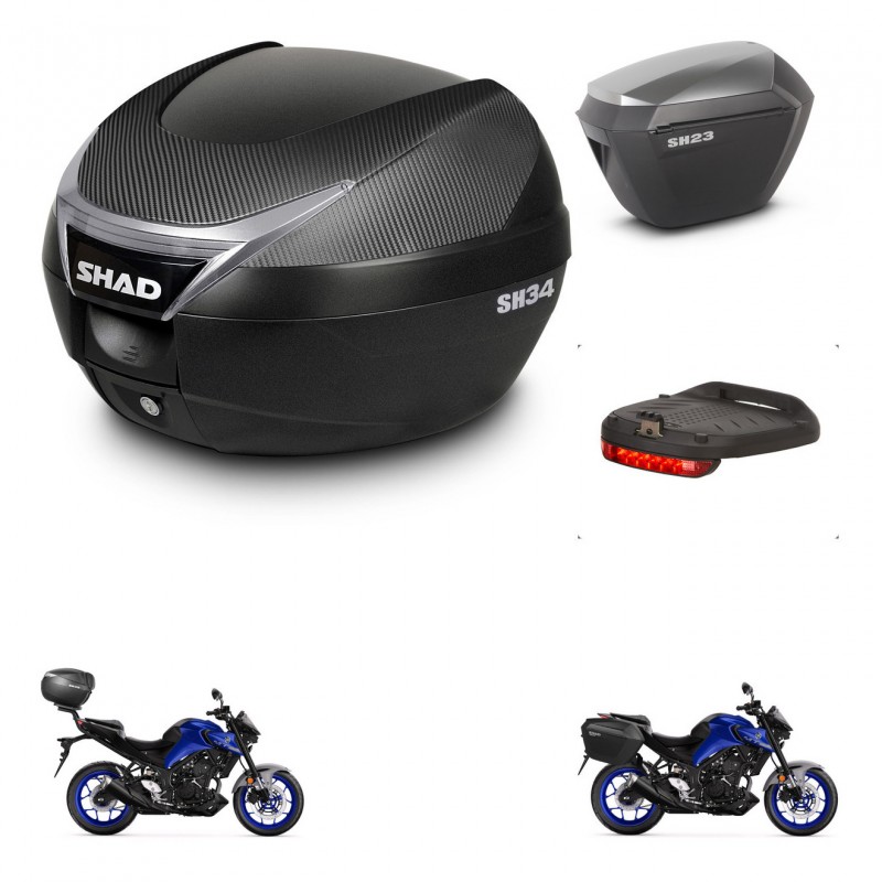 SHAD Maletas sh23 alu + soporte montaje baul SH34 accesorios KIT-474035