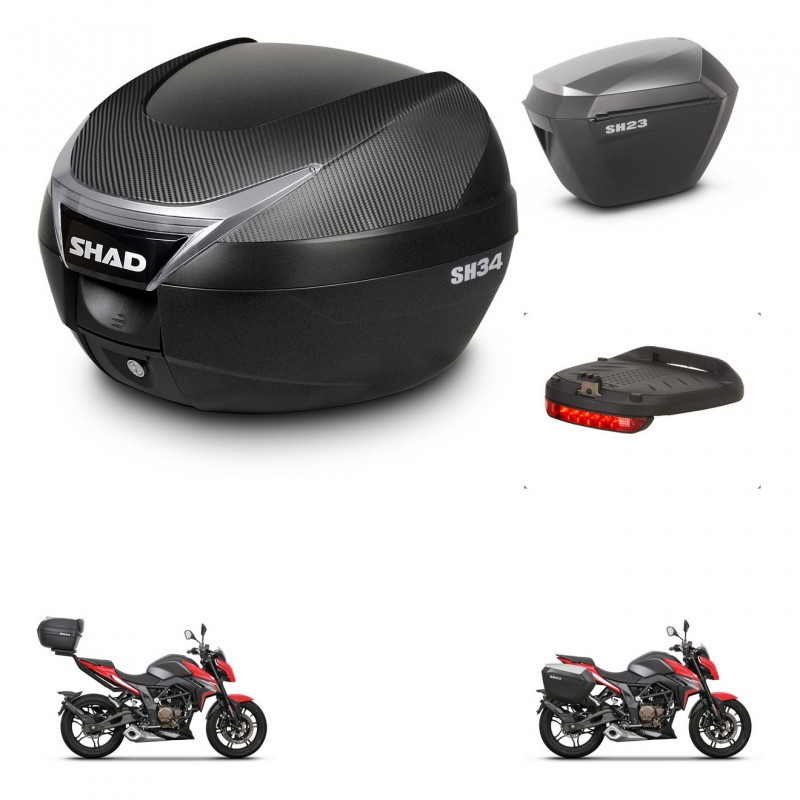 SHAD Maletas sh23 alu + soporte montaje baul SH34 accesorios KIT-474059