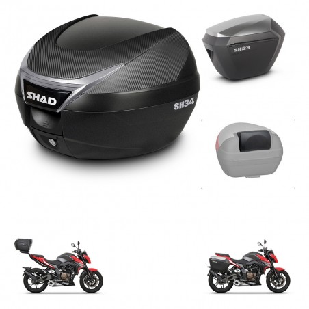 SHAD Maletas sh23 alu + soporte montaje baul SH34 accesorios KIT-474061