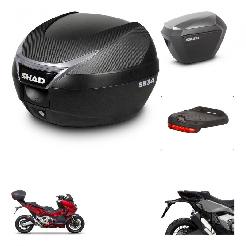 SHAD Maletas sh23 alu + soporte montaje baul SH34 accesorios KIT-474067