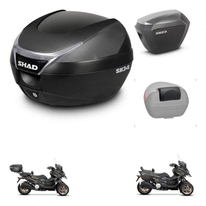 SHAD Maletas sh23 alu + soporte montaje baul SH34 accesorios KIT-474085