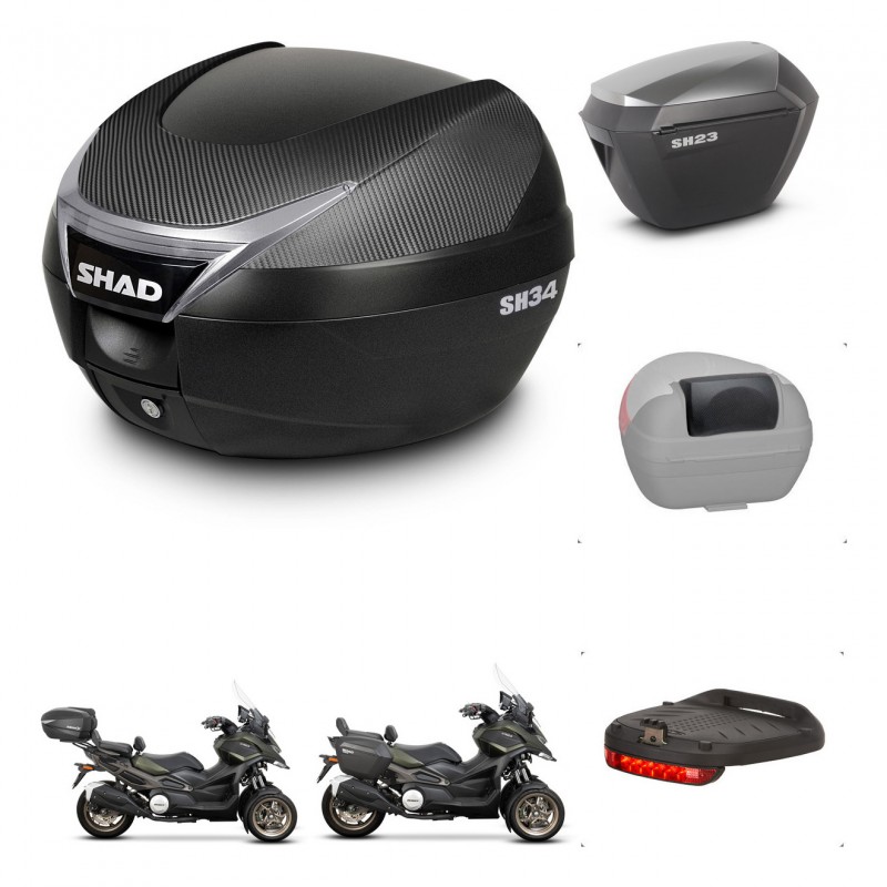 SHAD Maletas sh23 alu + soporte montaje baul SH34 accesorios KIT-474087