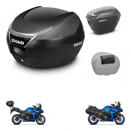 SHAD SH23 alu suitcases + mounting bracket SH34 trunk accessories KIT-474093