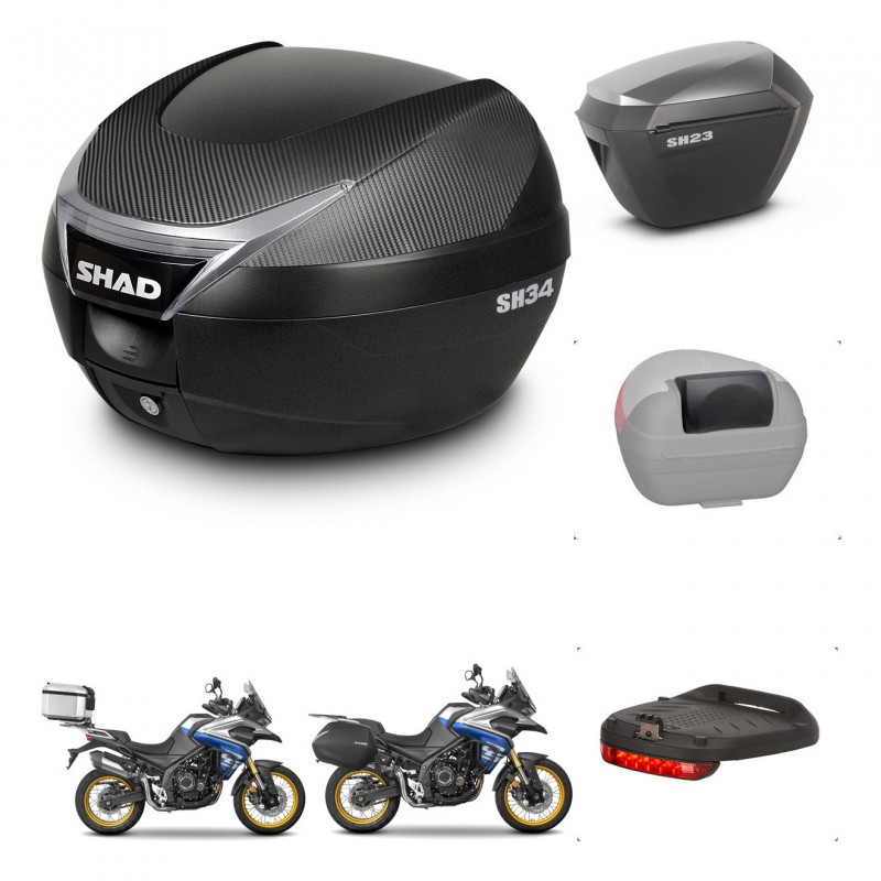 SHAD SH23 alu suitcases + mounting bracket SH34 trunk accessories KIT-474151