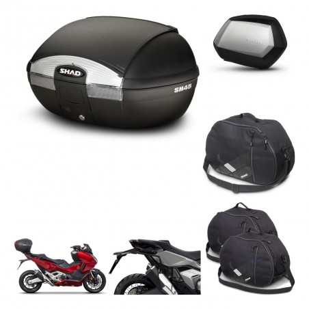 SHAD Maletas SH35 PREMIUM + soporte montaje baul SH45 accesorios KIT-474168
